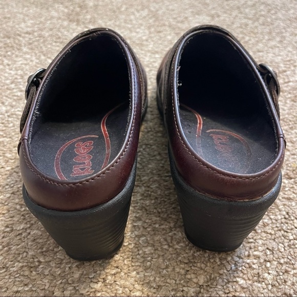 Klogs Womens Clogs Mules Shoes Leather Block Heels | Color: Brown | Size: 6.5 - Picture 8 of 9